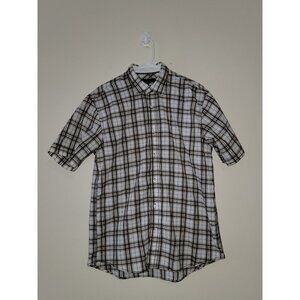 Duke's Bark American Sportwear Short Sleeves  Button Down Plaid Size Large